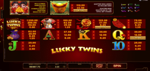 Lucky Twins Game Symbol Payout